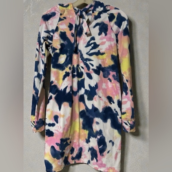 Bobbie Brooks Women’s Hoodie Dress Small Loungewear Long Sleeve Tie Dye Soft - Picture 2 of 11